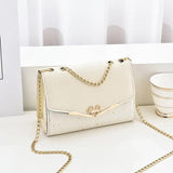 Women's Messenger Bag with Bows and Pearls Chain Bag