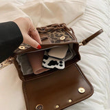 Leopard Shoulder Bag Chain Crossbody for Women Messenger Tote Handbags