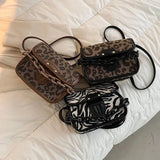 Leopard Shoulder Bag Chain Crossbody for Women Messenger Tote Handbags