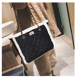 Winter Suede Shoulder Bags for Women Large Capacity Handbags