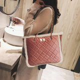 Winter Suede Shoulder Bags for Women Large Capacity Handbags