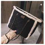 Winter Suede Shoulder Bags for Women Large Capacity Handbags
