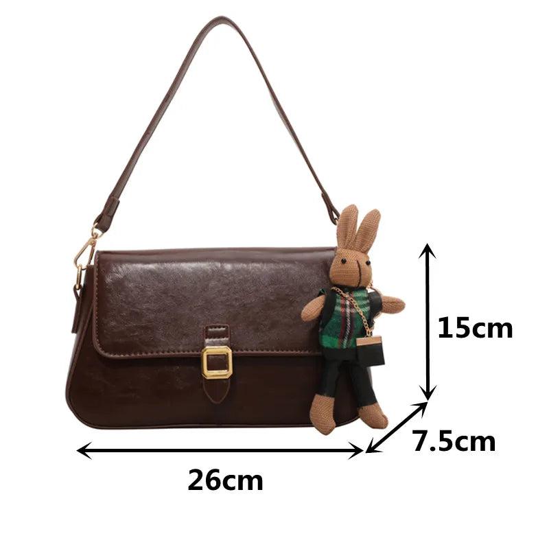 Women Retro Small Flap Messenger Bag Leather Shoulder Bag