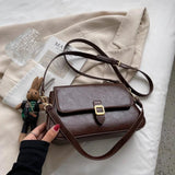Women Retro Small Flap Messenger Bag Leather Shoulder Bag