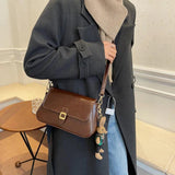 Women Retro Small Flap Messenger Bag Leather Shoulder Bag