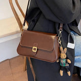Women Retro Small Flap Messenger Bag Leather Shoulder Bag