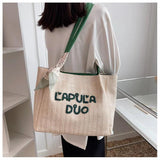 Female Sweet Letter Straw Woven Shoulder Bag