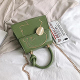 Graffiti PU Leather Crossbody Bag Chain Shoulder Women Handbag