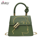 Graffiti PU Leather Crossbody Bag Chain Shoulder Women Handbag
