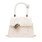Graffiti PU Leather Crossbody Bag Chain Shoulder Women Handbag