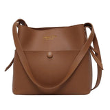 Casual Buckets Bag for Women PU Leather Shoulder Bag Large Capacity Totes