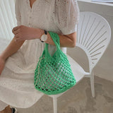 Women's Grid Small Shoulder Bags Summer Handbags Totes