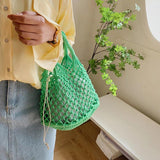 Women's Grid Small Shoulder Bags Summer Handbags Totes