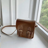 Retro PU Small Square Bag Single Shoulder Crossbody Bag