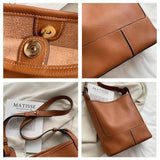 Winter Large Capacity Vintage Leather Handbag Tote Bag