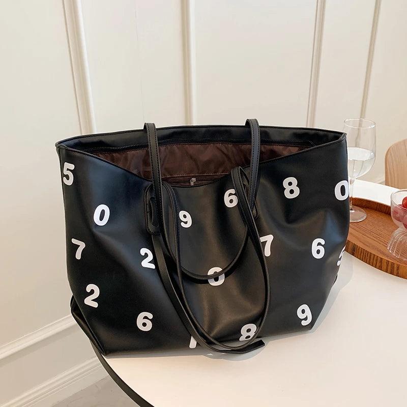 Casual Tote Bags for Women Leather Large-capacity Handbag Female Shoulder Bags