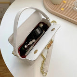 Solid Leather Handbags Woman Square Shoulder Bags Female Crossbody Bag