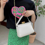 Solid Leather Handbags Woman Square Shoulder Bags Female Crossbody Bag