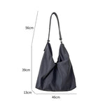 Large Capacity Women's Shoulder Bag with Nylon Zipper