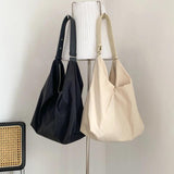 Large Capacity Women's Shoulder Bag with Nylon Zipper