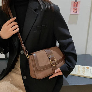 Vintage Shoulder Bags for Women Handbag Metal Buckle Casual Ladies
