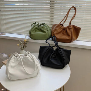 Large-capacity Leather Shoulder Bag Women's Casual Travel Tote Vintage Handbag