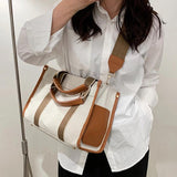 Casual Splicing Canvas Women Handbags Tote Shoulder Bags