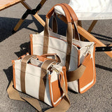 Casual Splicing Canvas Women Handbags Tote Shoulder Bags