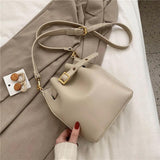Vintage Crossbody Set Leather Shoulder Bag Lady Bucket Bag