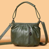 Soft Leather Crossbody Bag Classic Handbag Lady Casual Retro Bucket