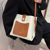 Women's Bucket Crossbody Bag High Pu Leather Shoulder Handbag