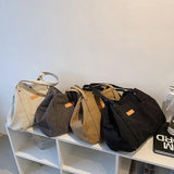 Large Capacity Canvas Shoulder Bag Women Casual Travel Tote Vintage Handbag