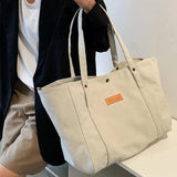 Large Capacity Canvas Shoulder Bag Women Casual Travel Tote Vintage Handbag
