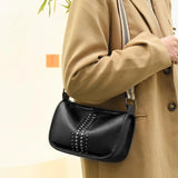 Women's Soft Leather Crossbody Bag Broadband Handbag Messenger Bag