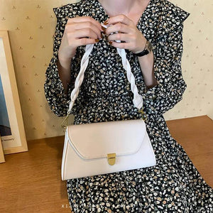 Weave Strap Women Shoulder Bag PU Leather Ladies Handbag and Purse