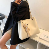 Vintage Leather Tote Bag Set Large Capacity Women Bags