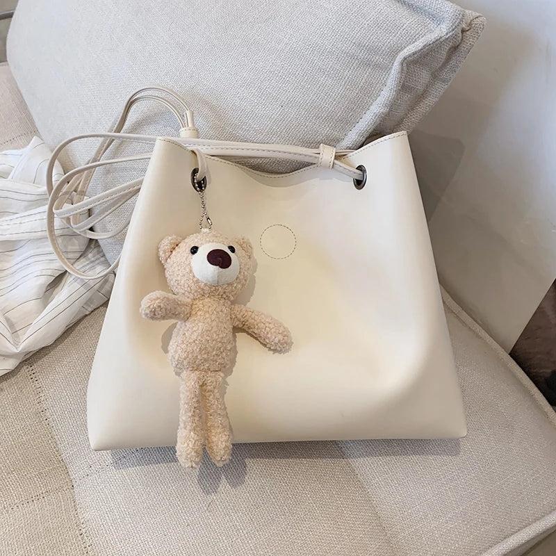 Vintage Leather Tote Bag Set Large Capacity Women Bags