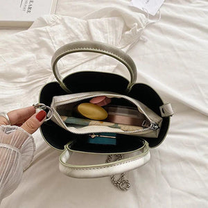 Pink Soft Leather Crossbody Bag Top Handle Handbag