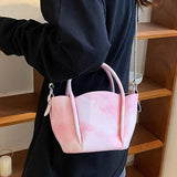 Pink Soft Leather Crossbody Bag Top Handle Handbag