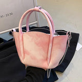Pink Soft Leather Crossbody Bag Top Handle Handbag