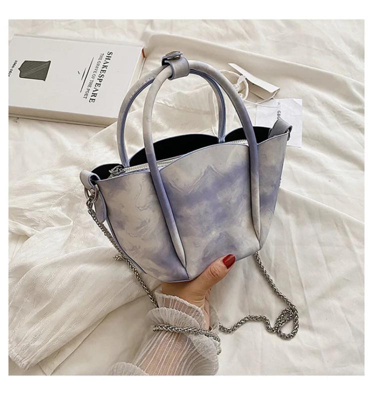 Pink Soft Leather Crossbody Bag Top Handle Handbag