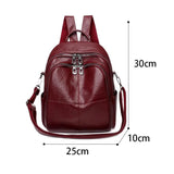 Casual Leather Women Shoulder Bag Multifunctional Female Travel Rucksack