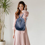 Casual Leather Women Shoulder Bag Multifunctional Female Travel Rucksack