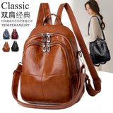 Casual Leather Women Shoulder Bag Multifunctional Female Travel Rucksack