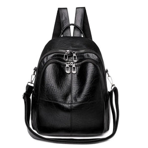 Casual Leather Women Shoulder Bag Multifunctional Female Travel Rucksack