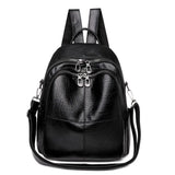 Casual Leather Women Shoulder Bag Multifunctional Female Travel Rucksack