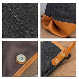 Large Capacity Women Canvas Handbags Denim Shoulder Bags Solid Casual Tote Bag