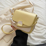 Square Leather Crossbody Bag with Silk Scarf Decoration