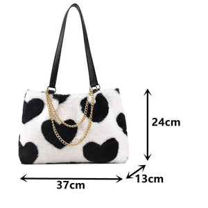 Large Chain Shoulder Bag Soft Tote Handbag Lady Shopper Bag