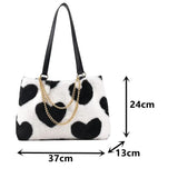 Large Chain Shoulder Bag Soft Tote Handbag Lady Shopper Bag